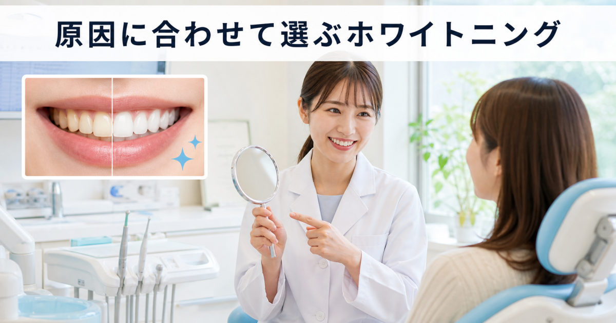 歯の黄ばみを白くしたい方へ！原因別の対策と4つの方法を歯科医師が解説