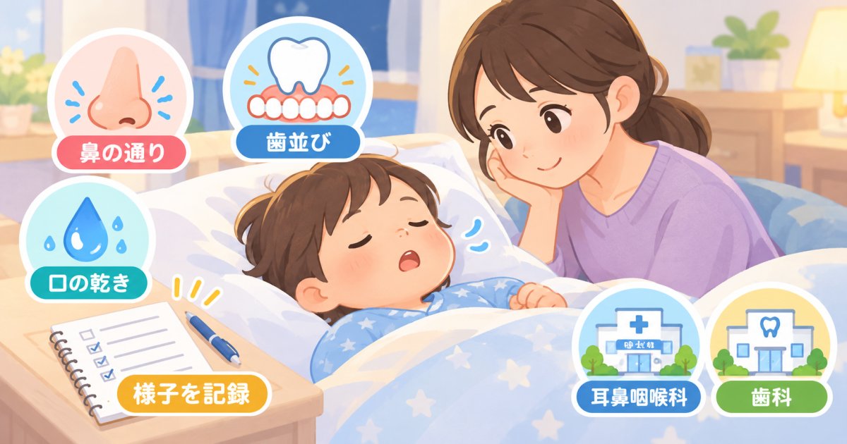 子どもの口呼吸は歯並びが原因？口の乾きやむし歯も気になる親へ